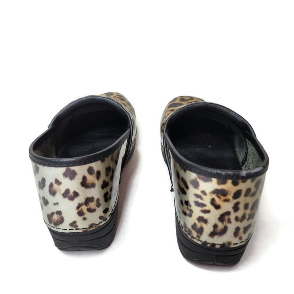 Dansko Leopard Cheetah Print Clogs Size 40 Metali… - image 6